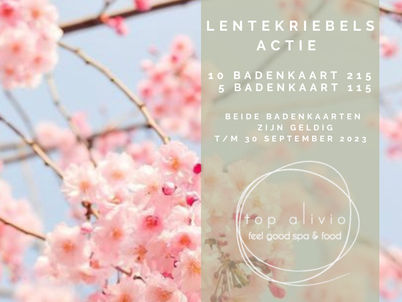 2023 sauna Top Alivio lentekriebels badenkaarten actie